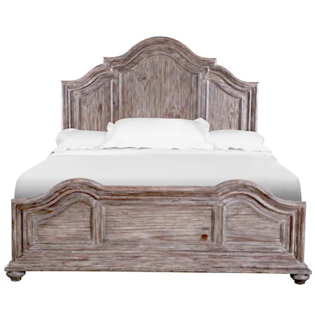 King Panel Bed with Arched Headboard